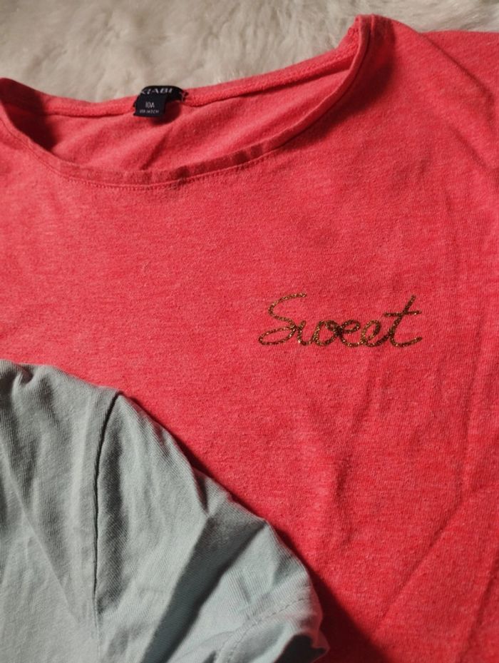 Lot 3 t-shirts 10ans bleu/Orange - photo numéro 3