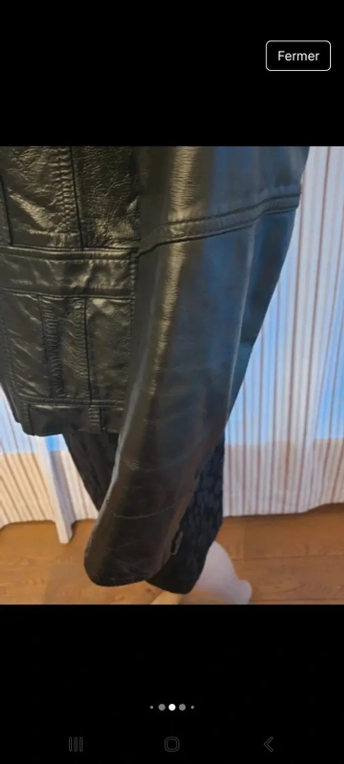 Blazer noir en cuir vintage Splendido taille 40 - photo numéro 8