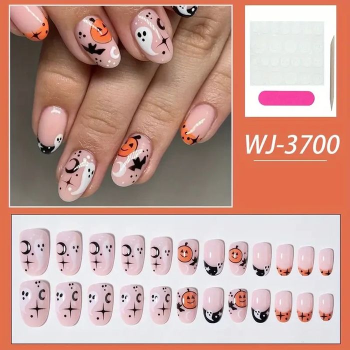 🎃👻 Faux ongles Halloween Mini Frissons – 24 pièces pour un look adorablement spooky ! 💅🧡 - photo numéro 2