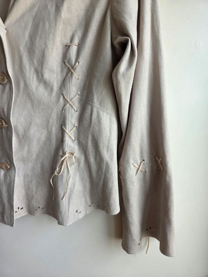 Gilet beige lacé twenty/twenty - taille 3 - style bohème chic - photo numéro 2