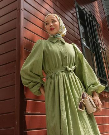 Robe longue vert