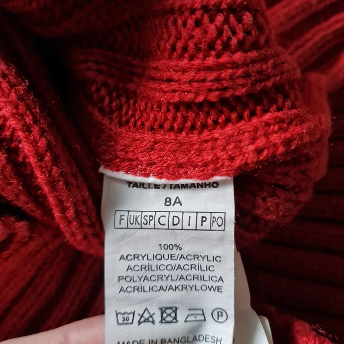 pull hiver col roulé rouge garçon 8 ans - photo numéro 6