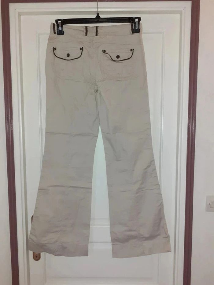 Pantalon léger pattes éléphant beige - photo numéro 2