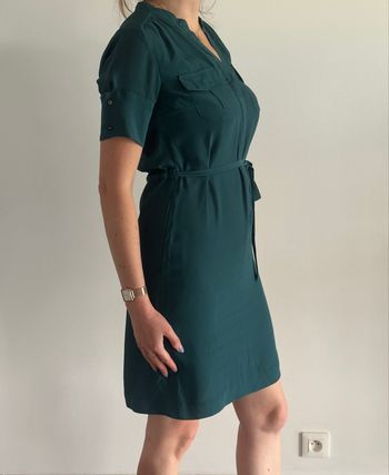 Robe verte à manches courtes 38