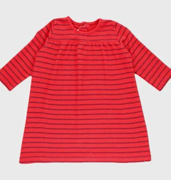 Robe à manches longues 6 mois en coton et viscose Petit Bateau