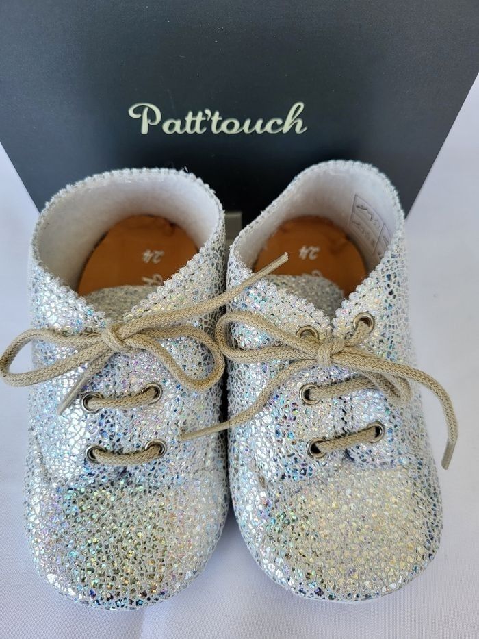 Chaussures bébé en cuir argent Point 24 Made in France 🇨🇵 - photo numéro 2