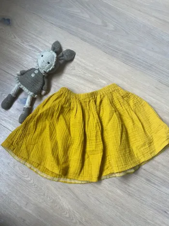 Jupe gaze de coton moutarde 4 ans
