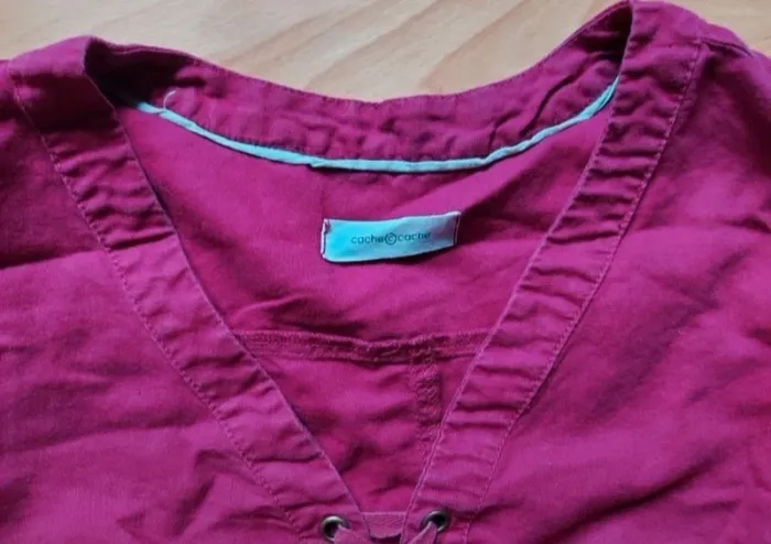 Robe bordeaux fuschia style lin - photo numéro 5