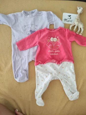 Lot de 2 pyjamas chaud