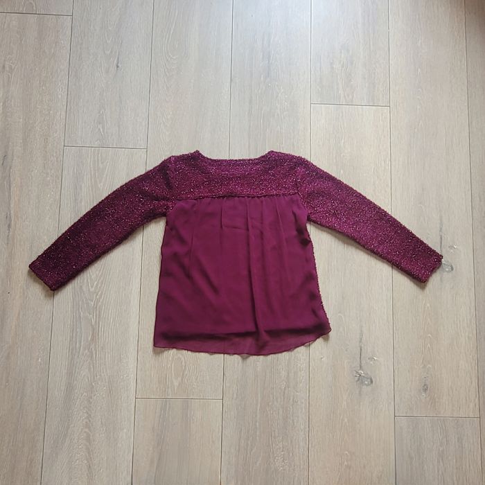 Maillot pull bordeaux. Fille 8 ans. Marque Gémo - photo numéro 2