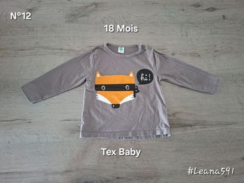 🌷N°12🌷T-shirt Longues Manches - Tex Baby - 18 Mois🌷
