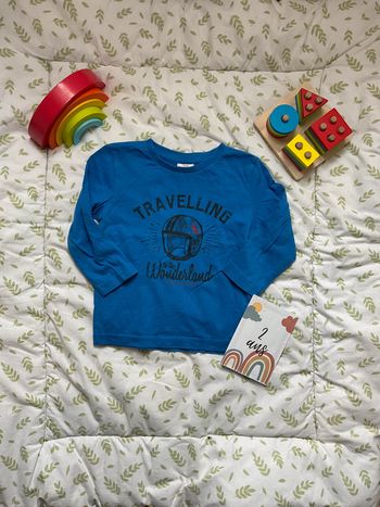 teeshirt manches longues bleu 2 ans tape à l'oeil