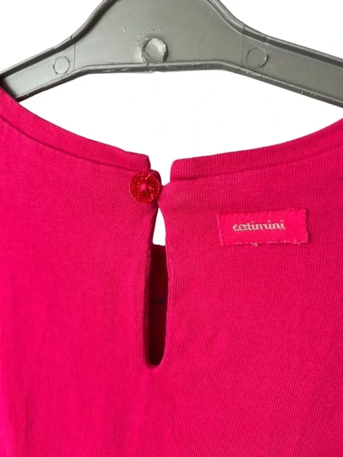 Robe à manches longues fuchsia motif oiseaux - Catimini 4 ans (104cm) - photo numéro 5