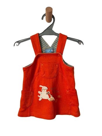 Robe orange à larges bretelles - Canari Baby 12 mois