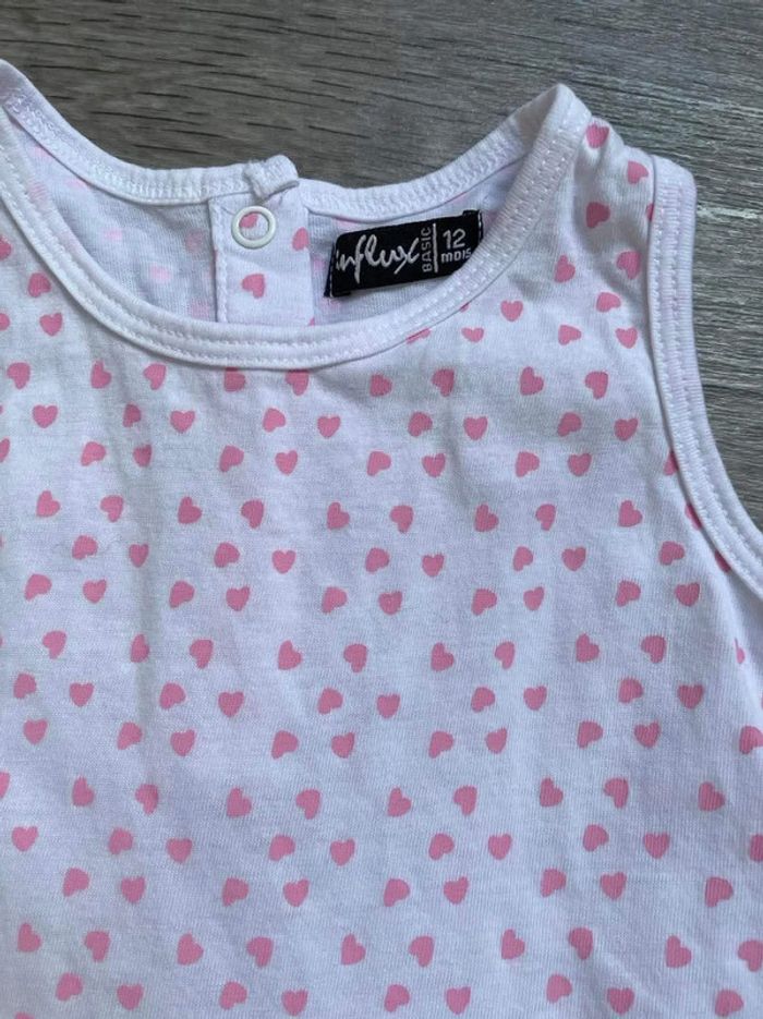 robe légère  , blanc coeur rose  influx - 12 mois impeccable - photo numéro 2