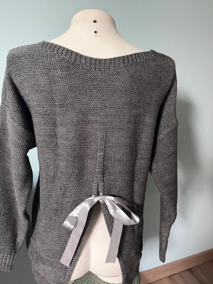 Pull taille unique bleu gris - photo numéro 5