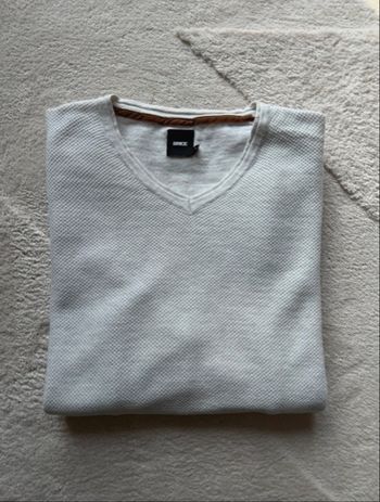 Pull homme blanc avec coudières - Très bon état