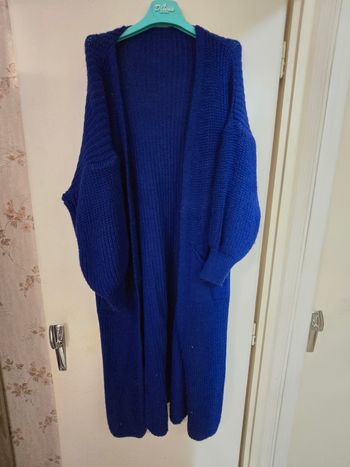 Gilet long bleu