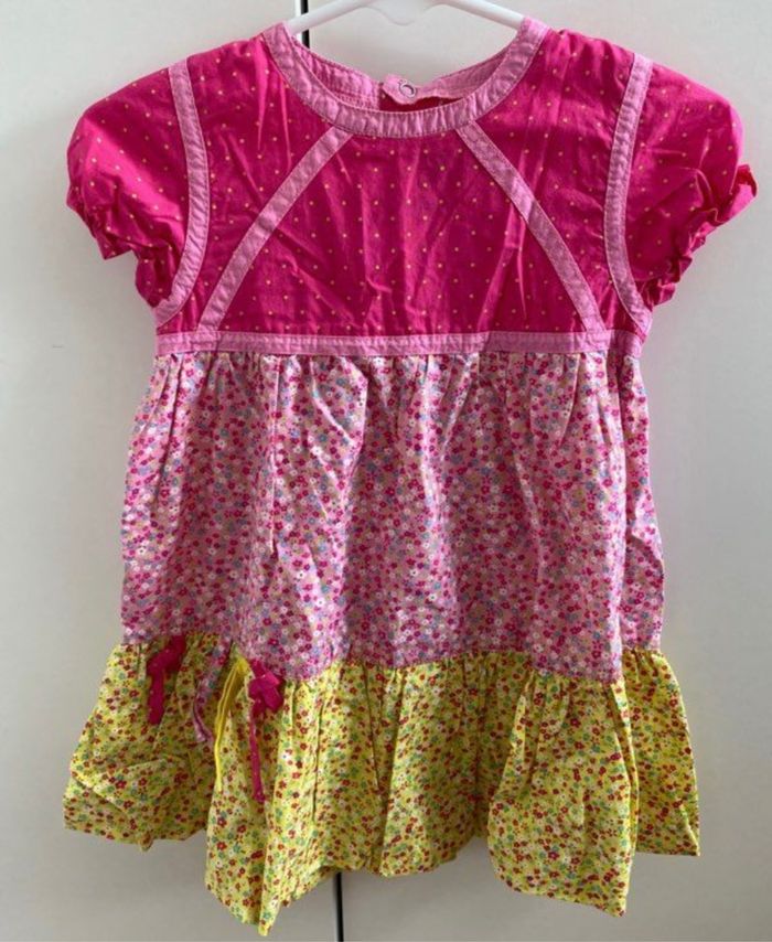 Lot bébé vêtements été fille 12 mois robe, teeshirt salopette, débardeur - photo numéro 2
