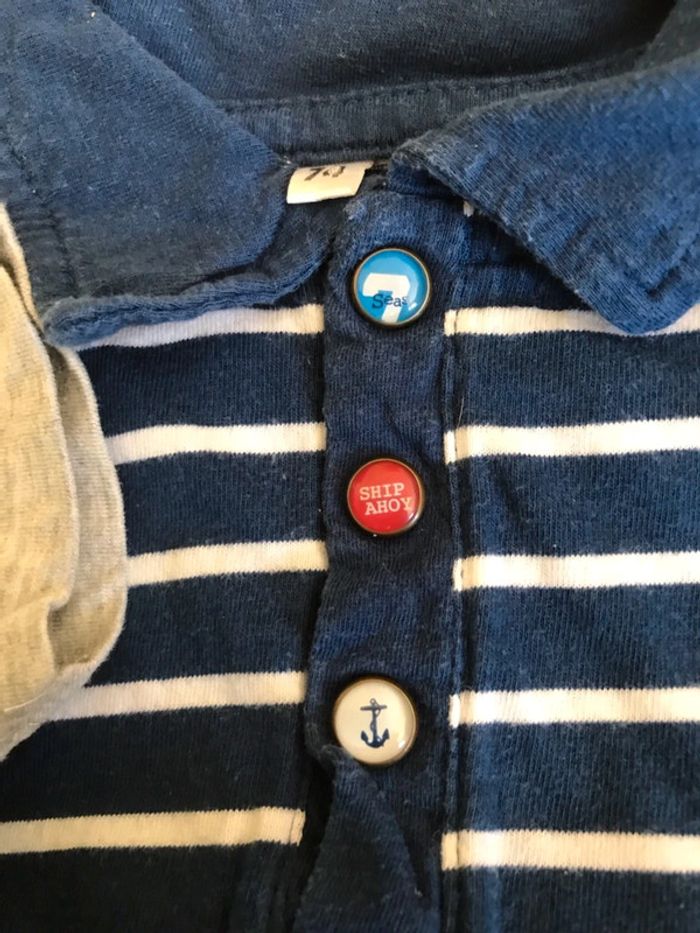 Lot 2tee shirt requin 🦈 un polo rayé - photo numéro 3