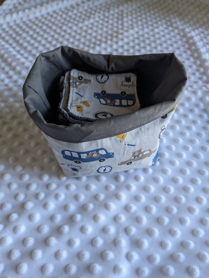 Panier et 12 lingettes lavables - photo numéro 2