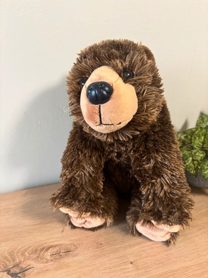Doudou peluche gros ours brun marron wild republic 30 cm - photo numéro 3