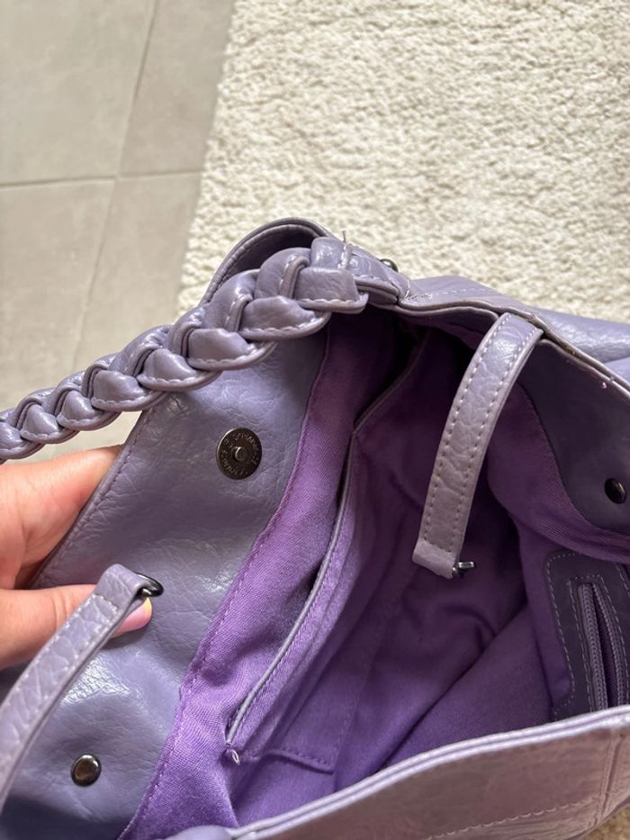 Sac cabas à clous similicuir violet - photo numéro 11