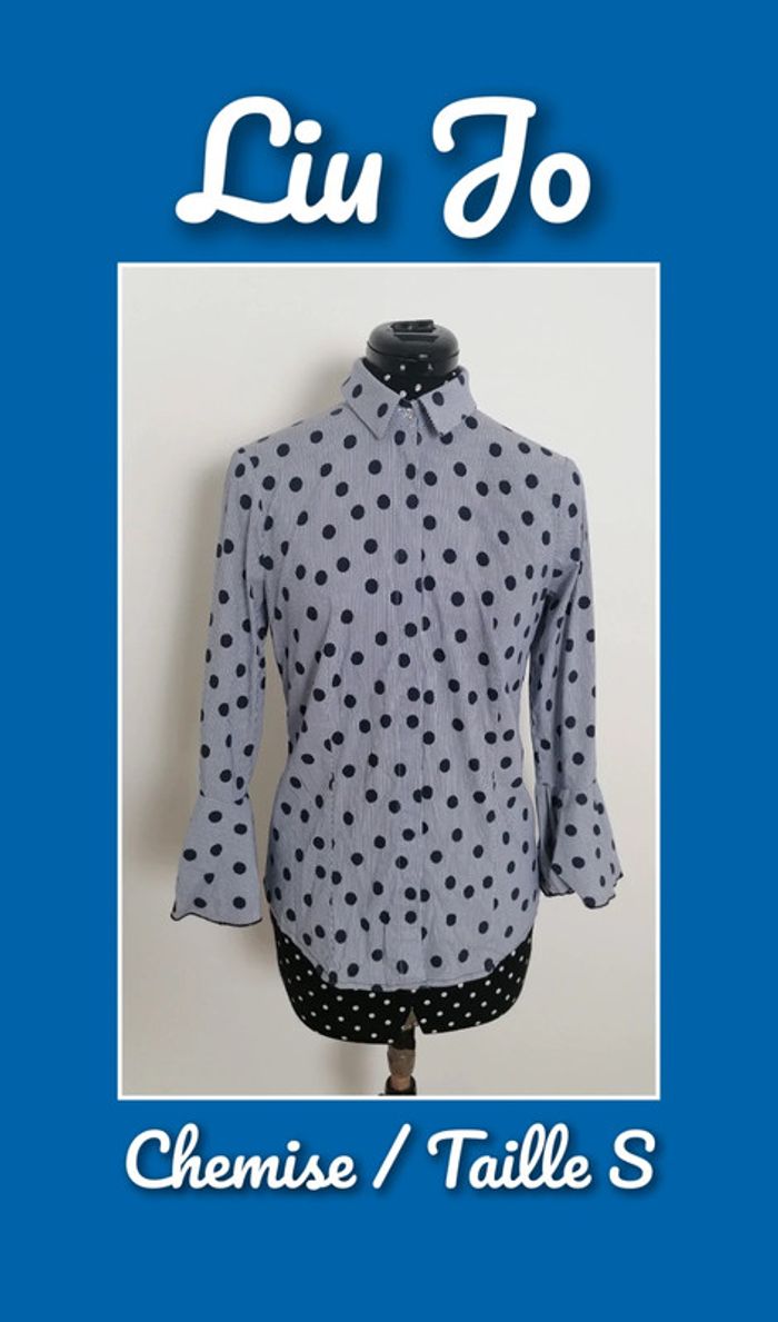 Chemise à rayures et gros pois bleu marine et blanc Taille S Liu Jo