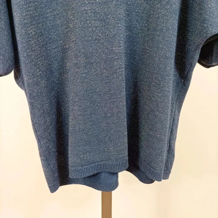 Top bleu irisé Renatto Bene col V manches chauve-souris made in Italy taille 38 A1029 - photo numéro 4
