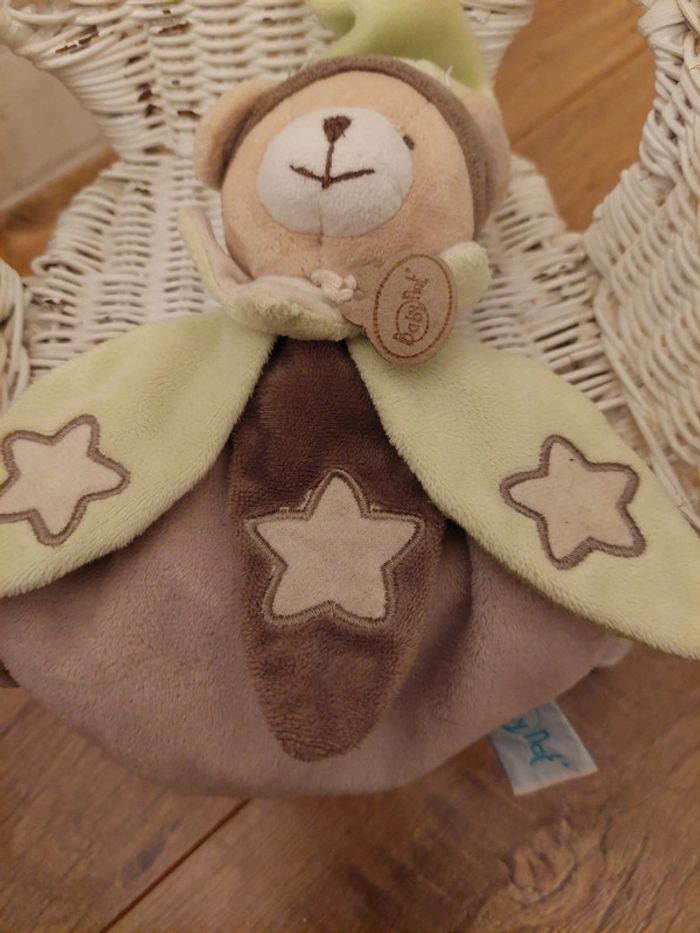 Doudou ourson vert et taupe Baby Nat - photo numéro 3
