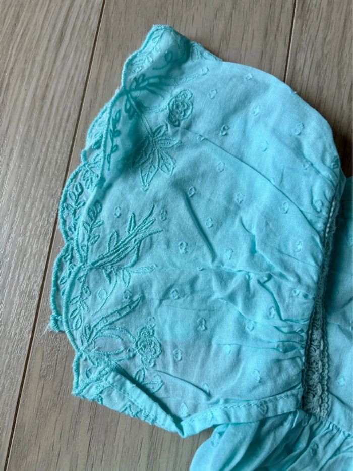 Ensemble turquoise brodé 9 mois - photo numéro 3