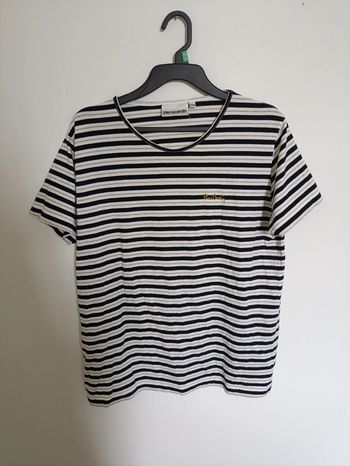 T-shirt rayé noir et blanc Pierre Cardin vintage