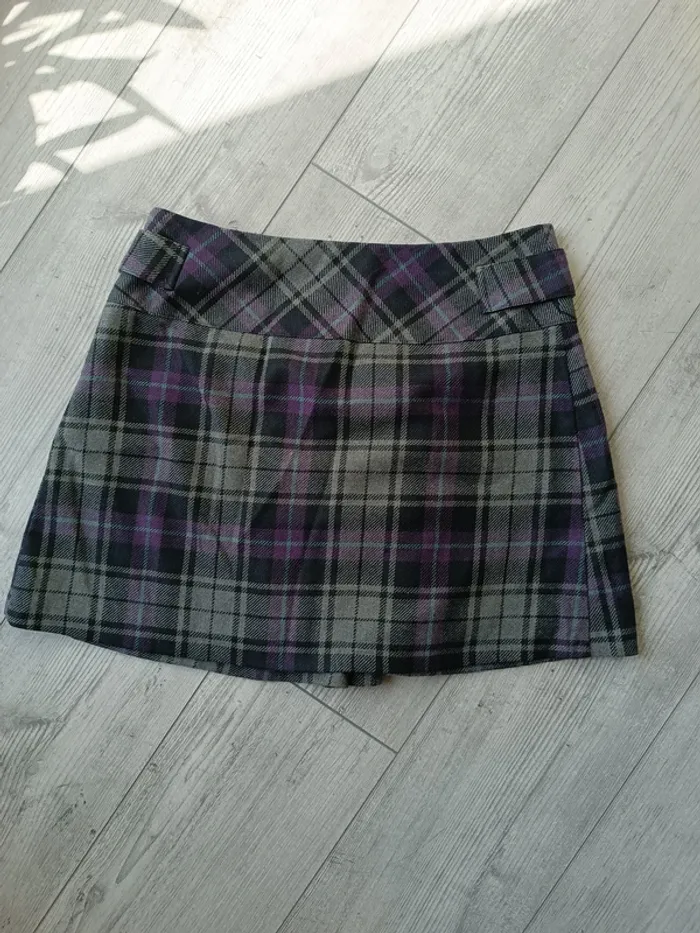 Jupe courte effet tartan camaïeu - photo numéro 4