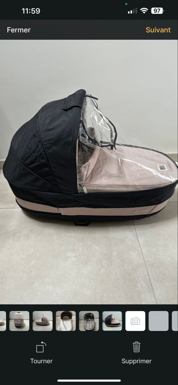 Nacelle Cybex Priam, habillage de pluie et adaptateurs - photo numéro 2