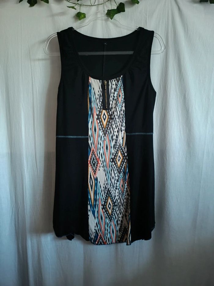 Robe à motifs coloré géométrique T. 40 🇨🇵 Fabriqué en France - photo numéro 2