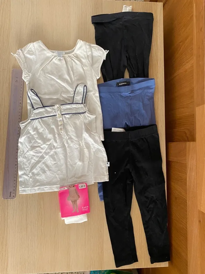 Bébé fille 2 ans jacadi Paris dessus t-shirt pantalon legging collants
