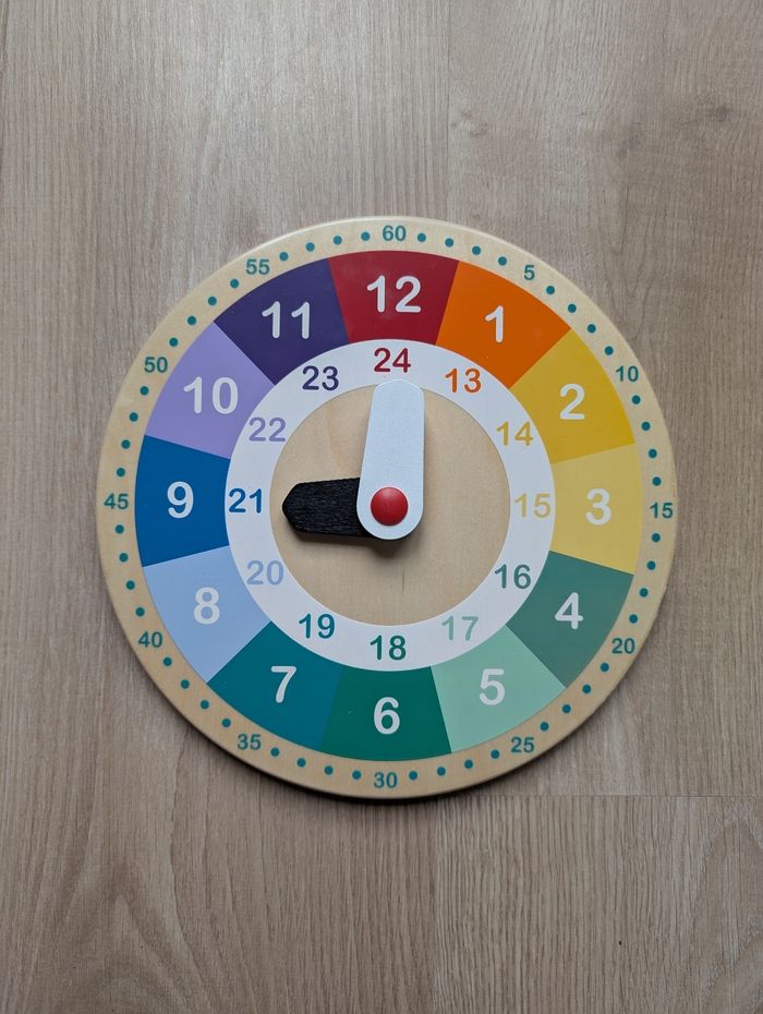 Jeu éducatif - Horloge d'apprentissage en bois - photo numéro 3