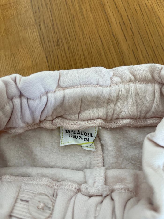 Lot de 2 joggings fille Tape à l’œil taille 12 mois marine pailleté et rose - photo numéro 7