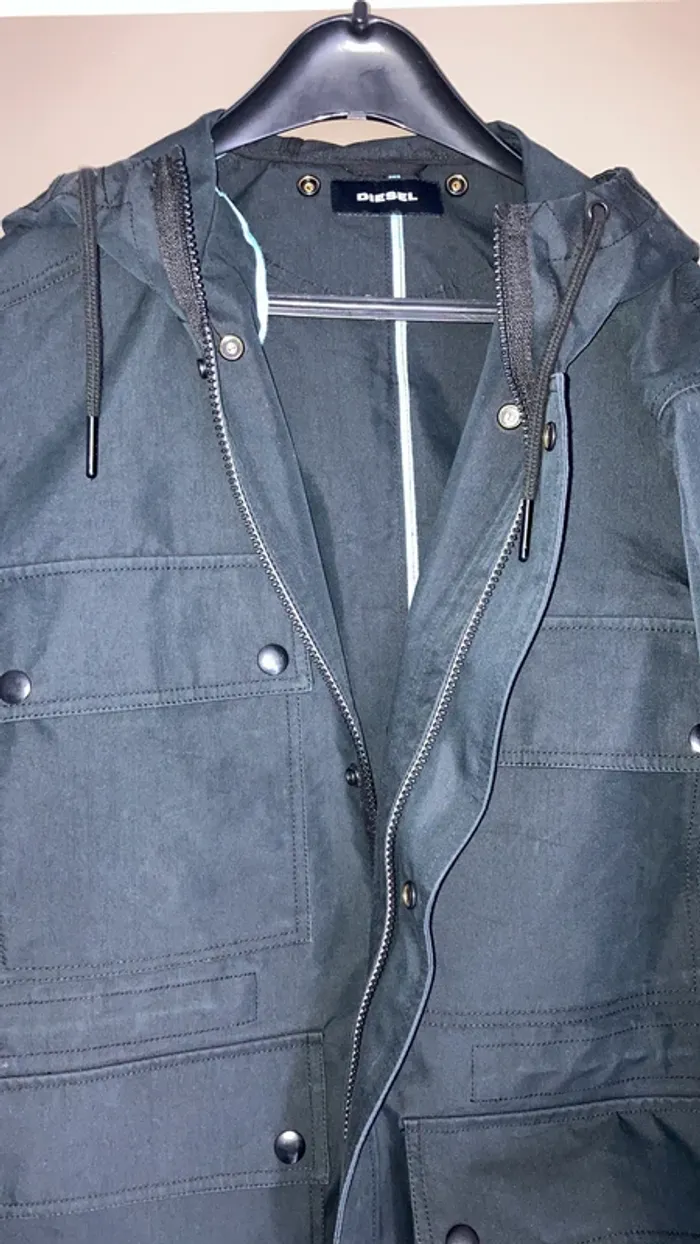 Veste technique homme Diesel noire à capuche taille L - photo numéro 2