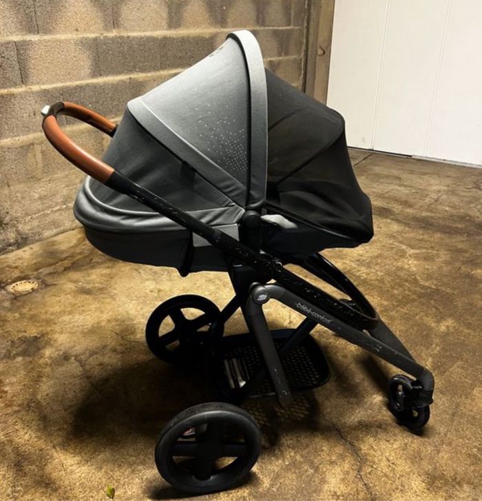 Poussette + landeau + cosy + base isofix + housse de pluie