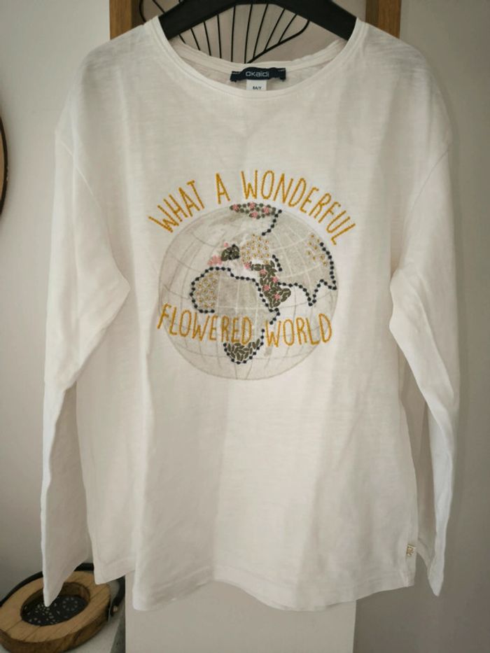 Tee shirt fille Okaïdi  wonderful world - photo numéro 2