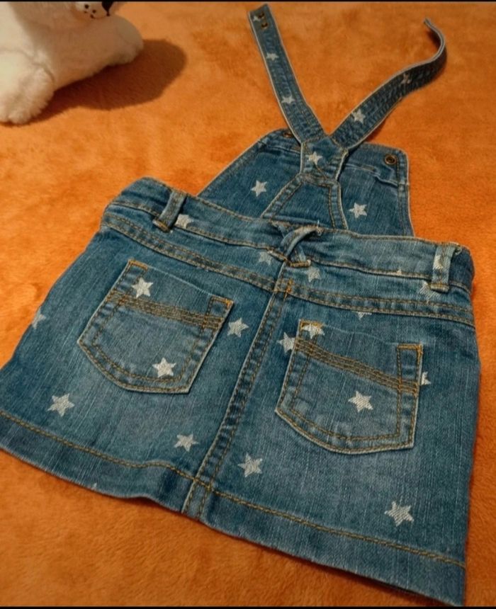 Salopette-Jupe Bébé Fille 9 Mois -Jean Étoiles (Parfait Printemps/Été) - photo numéro 2