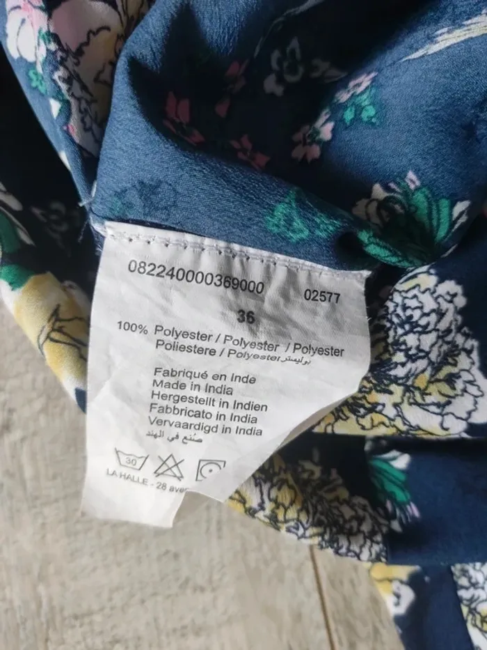 Combi pantalon 7/8ème bleu nuit dos noué motifs fleuris colorés taille 36 Lady Blush - photo numéro 10