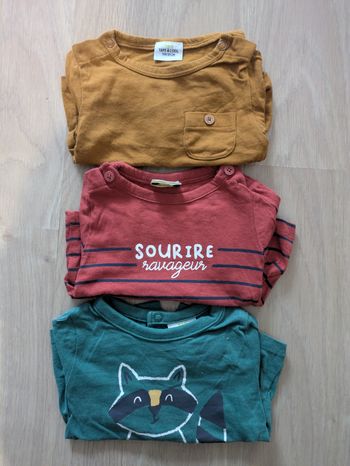 Lot 3 t-shirts manches longues