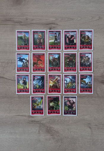 Cartes " Dragons DREAMWORKS " ×18