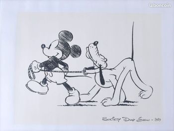 Lithographie Mickey Mouse Society Dog Show 1939