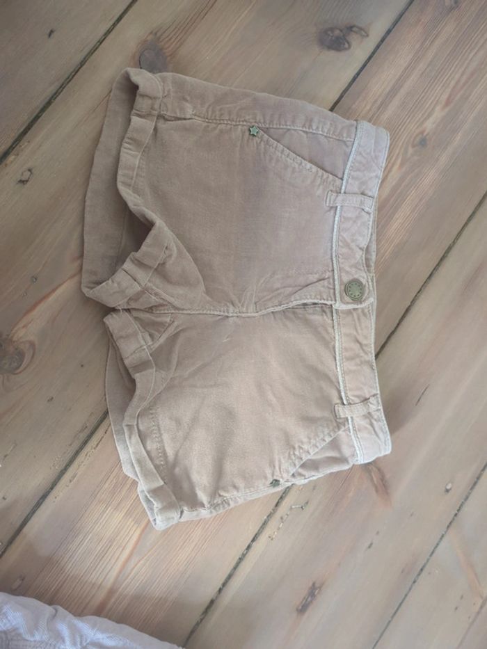 Lot 2 shorts velours cotelé vieux rose pâle et marron taupe 6 ans tao - photo numéro 5