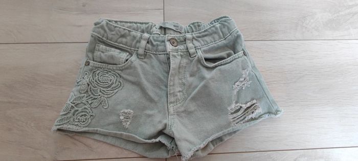 Short en jean vert d'eau zara - photo numéro 2