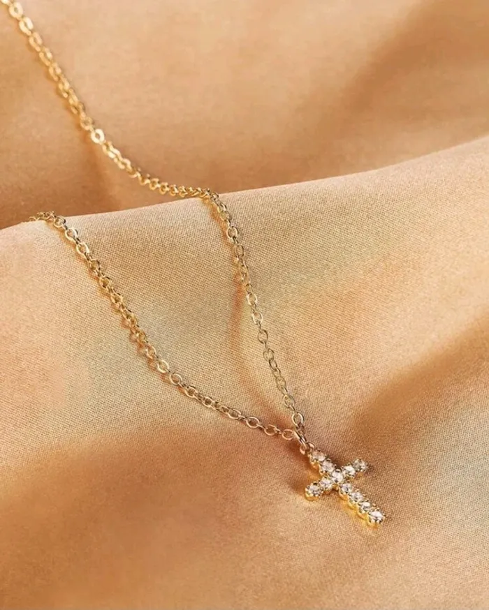 Collier croix acier - photo numéro 2