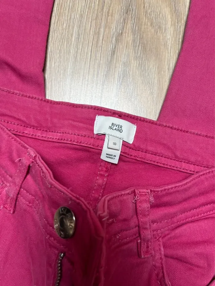 pantalon jean flare rose fuschia - photo numéro 3
